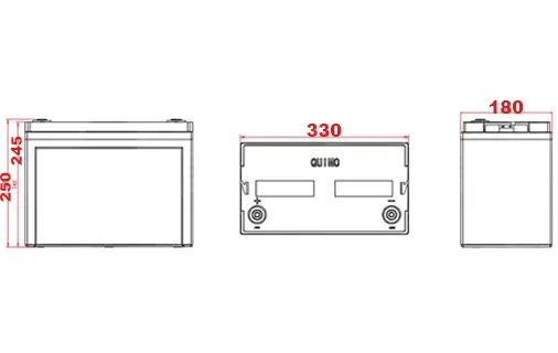 dimensiones bateria 12 voltios AGM 145Ah
