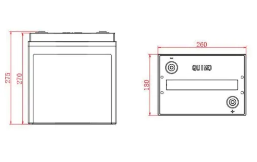 dimensiones bateria 6 voltios AGM 145Ah