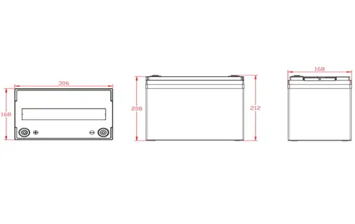 dimensiones bateria 12 voltios AGM 100Ah