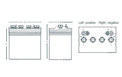 Dimensiones bateria 8 voltios