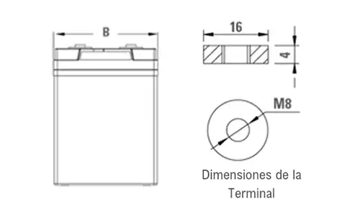 dimensiones batería 6 voltios ciclo profundo